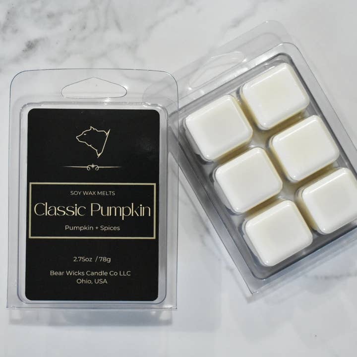 Classic Pumpkin Wax Melt for wholesale by Bear Wicks Candle Co, LLC
