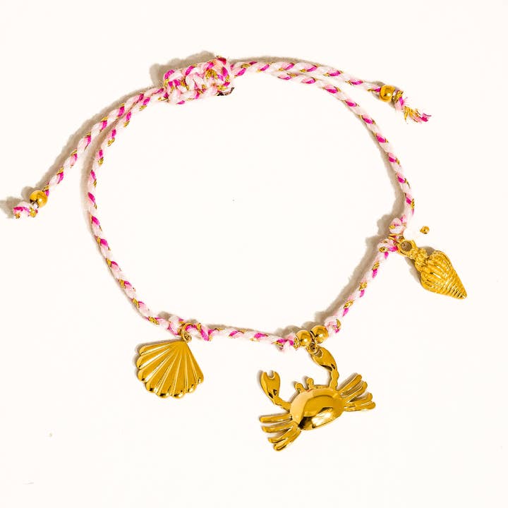 Flânerie by MAIQ - Wholesale Charm/Dangle Bracelet - Menton18K Gold Non-Tarnish Summer Rope Charm Bracelet