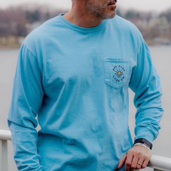 Lake On Company - Wholesale Screen Printed T-Shirt - Men's - Unisex Long Sleeve T-shirt With Pocket0