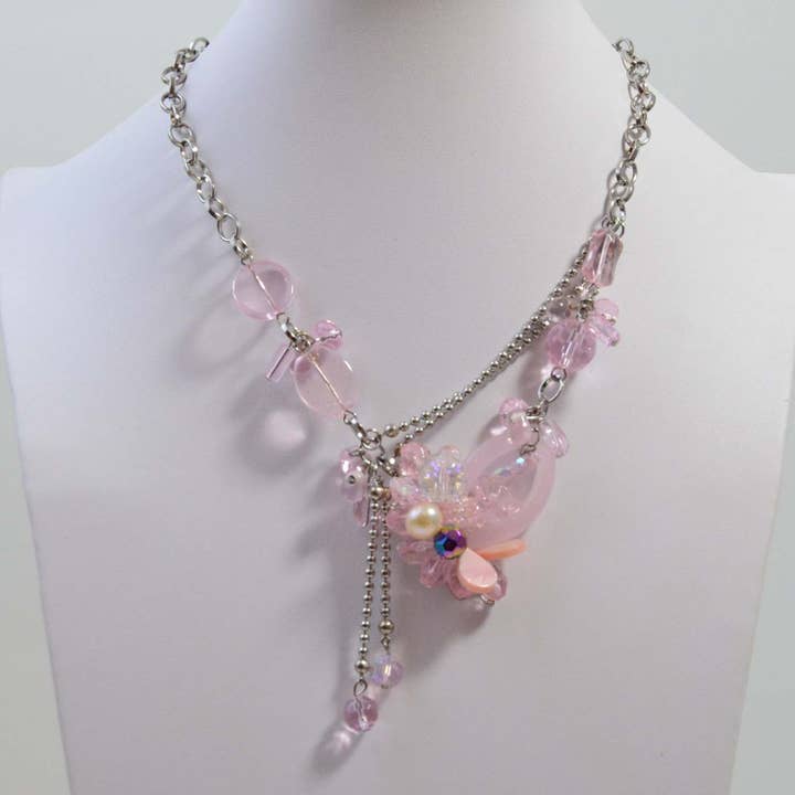 Random vintage-chic oval cluster necklace for wholesale by Tempest Designs