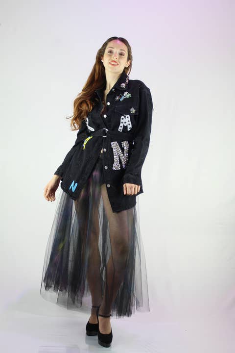 apiedinudinelparco - Wholesale Jacket - Women's - WOMEN'S EMBROIDERED COTTON SAHARIAN JACKET WITH LETTERING PATCH6