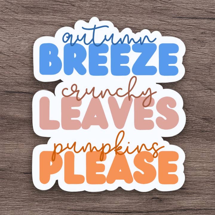 Autocollant Autumn Breeze Trifecta | Joli autocollant pour la vente par Riley Lorraine Co.