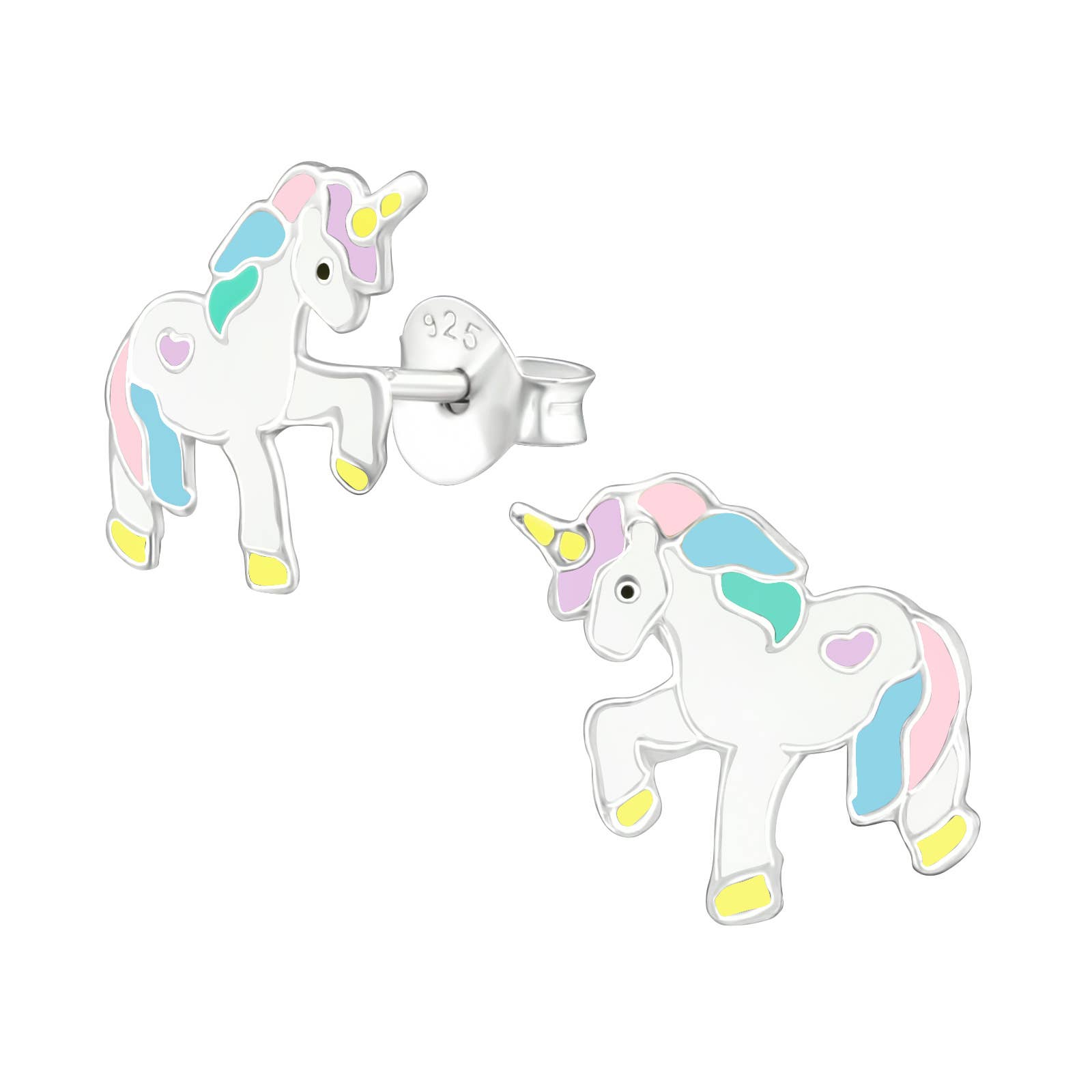 Lily Nily - Wholesale Stud/Post Earrings - Multi Unicorn Stud Earrings in Sterling Silver