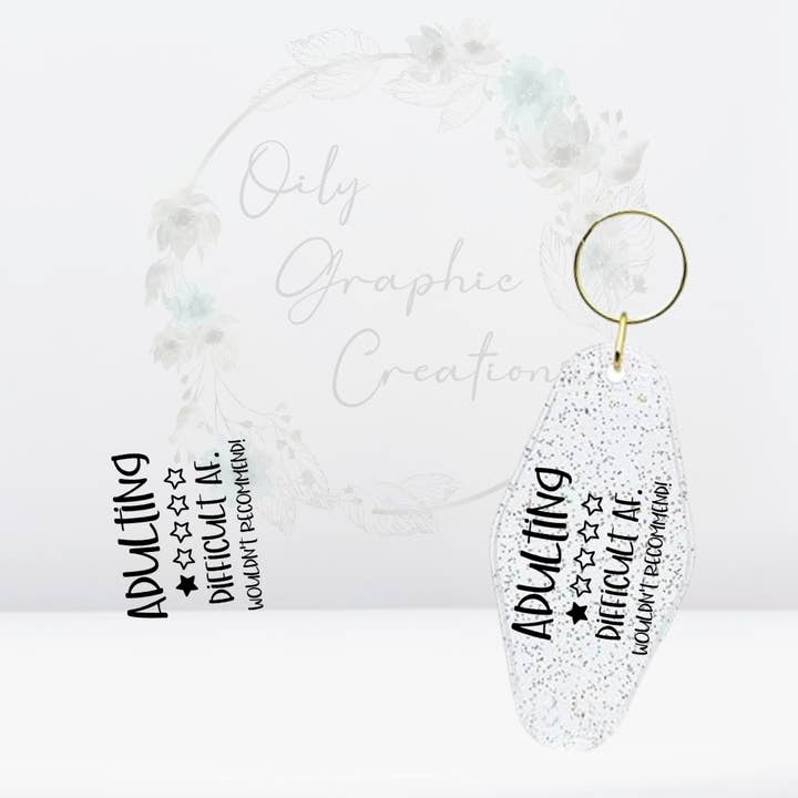 Difficult AF-UV DTF Keychain Decal for wholesale by Oily Graphic Creations