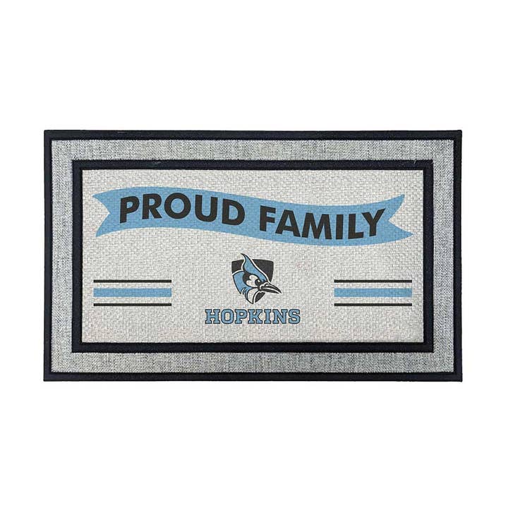 18x30 Gray Johns Hopkins Blue Jays Family Doormat for wholesale by KH Sports Fan