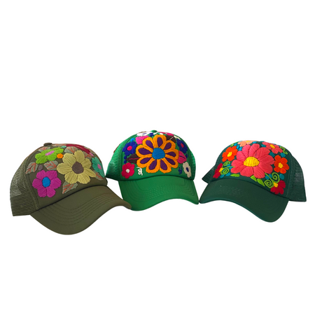 Lumily - Wholesale Trucker Hat - Women's - Tulum Hand Embroidered Trucker Flower Hat - Mexico6