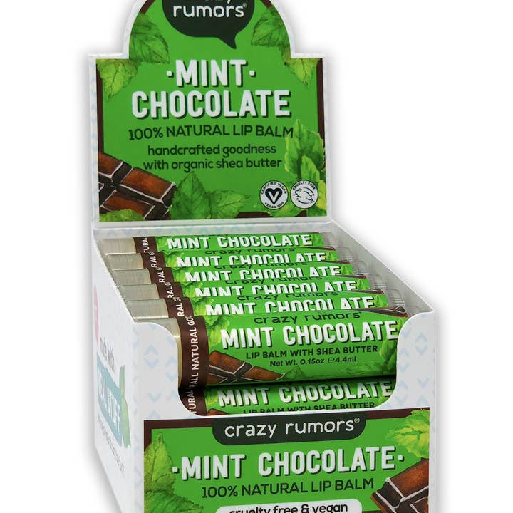 Crazy Rumors - Wholesale Lip Balm - All Natural, Vegan Mint Chocolate Lip Balm
