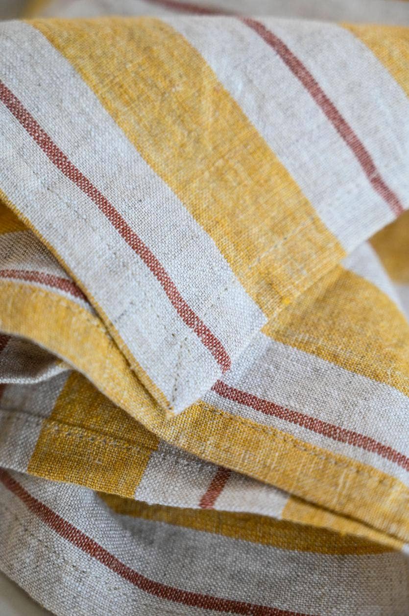 Live Linen - Vente Serviettes de table en tissu - Serviette en lin Segue – Rayures teintes en fil fait main3