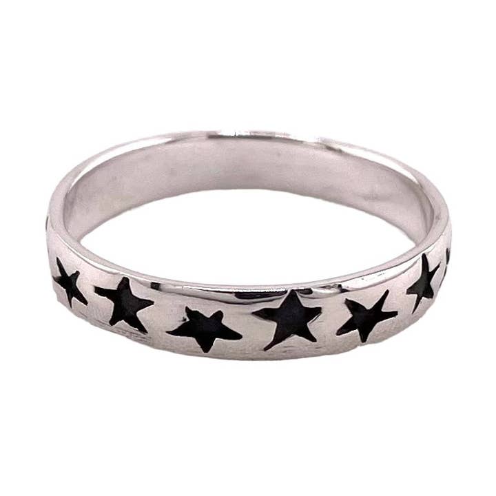 Select Lines - Wholesale Band/Stacked Ring - Star 4mm Band Ring Sterling Silver0