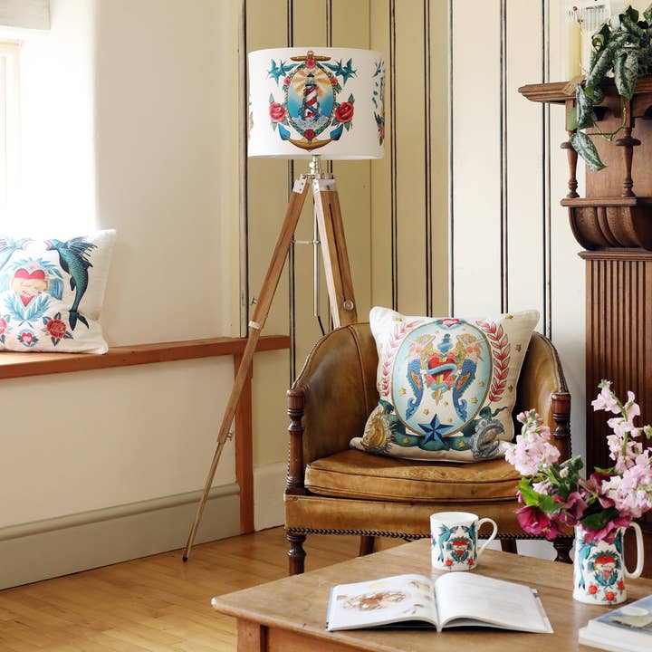 Cream Cornwall – Engroshandel Lampeskærm – Skib, fyrtårn og Kraken lampeskærm3