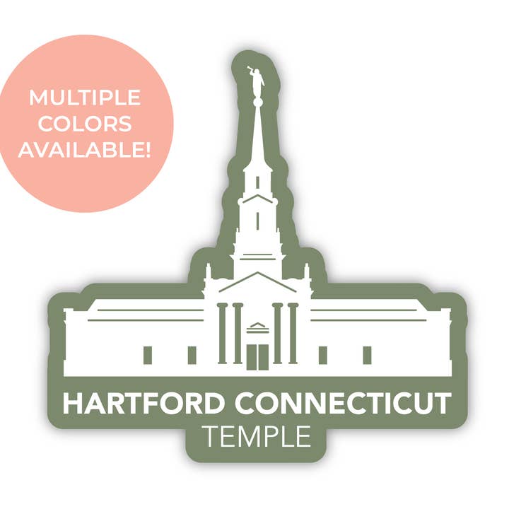 Autocollant du temple de Hartford, Connecticut pour la vente par JasmineTreeDesign