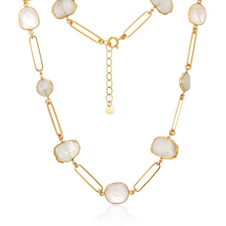 Collar Moonstone Como Paperclip para venta al por mayor de Mabel Chong