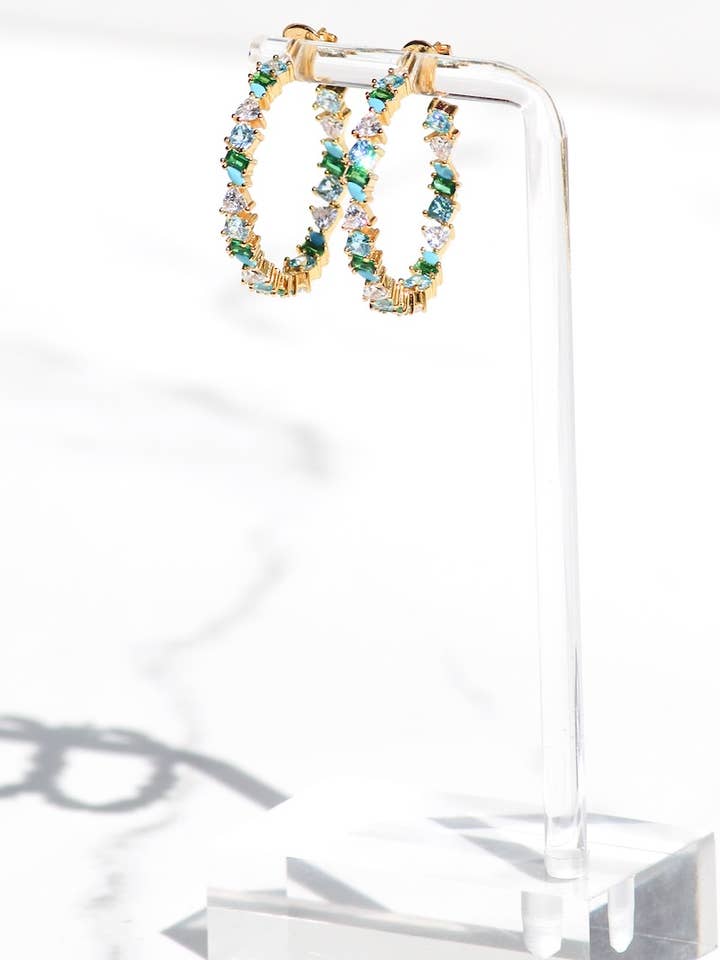 Mini cerchi Vienna - Opale verde + vermeil in oro 14 carati per la vendita all'ingrosso da parte di Native Gem