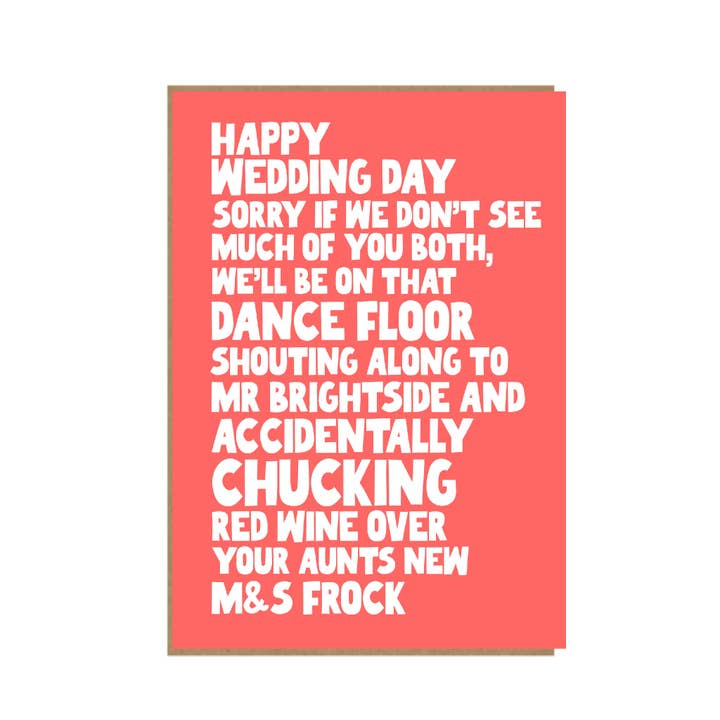 Mr Brightside - Funny Wedding Card - 5x7" for wholesale by Pickled Prints