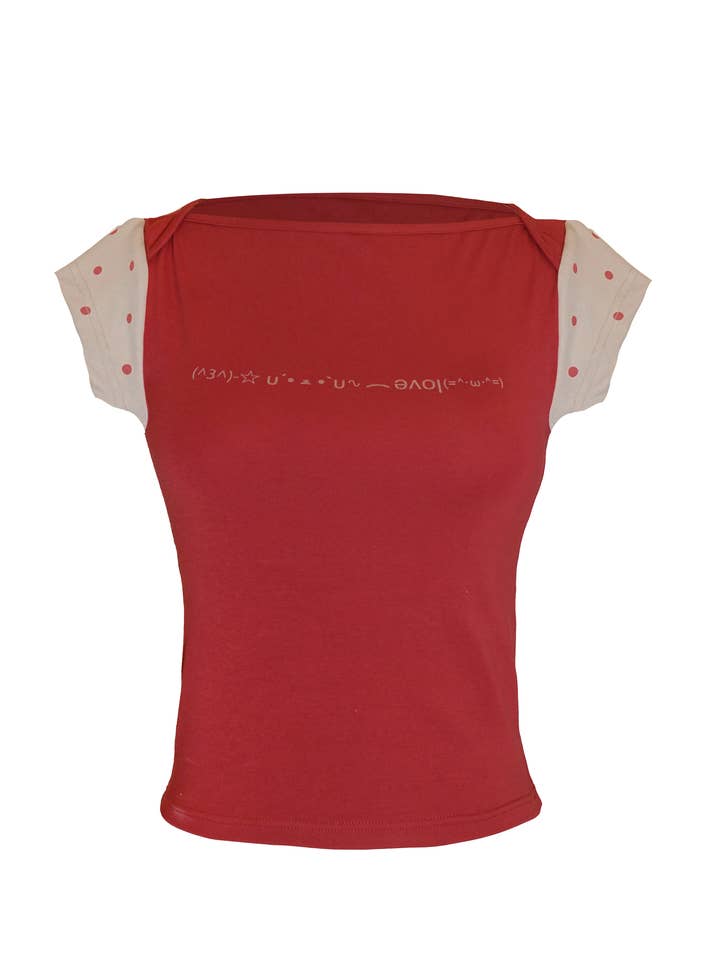 Polkaprikket Crop Top Rød for engroshandel hos Zemeta