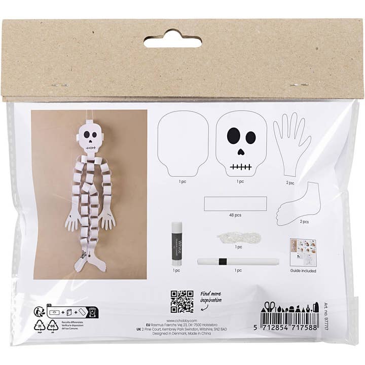 Hobbygroep - Venta al por mayor Kit de manualidades - Set mini hobby para decorar con esqueleto de papel de Halloween1
