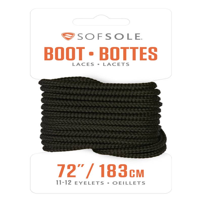 Everyday Supply Co - Wholesale Shoelaces - Unisex - SOF SOLE - Sof Sole 72 in. Black Boot Laces0