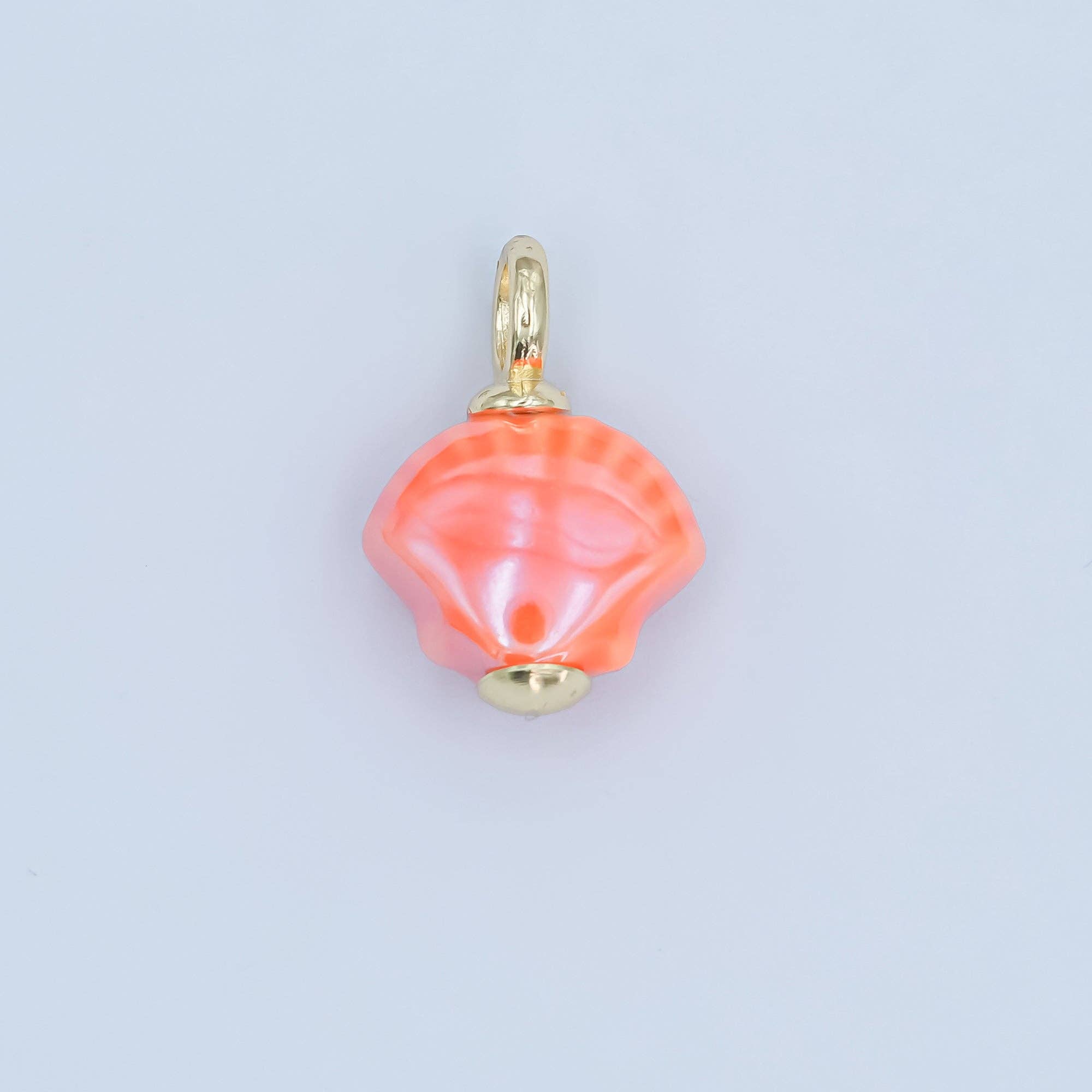 Aim Eternal – Pendente/pingente individual por atacado – Pingente de Gota de Cerâmica com Cogumelo Floral Natural Revestido a Ouro 24K e Concha do Mar para Animais de Estimação25