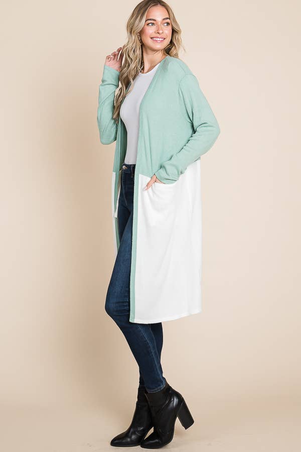 Culture Code – Engroshandel Cardigan - Dame – CHD1348LA - FARVEBLOK HALV DUSTER17