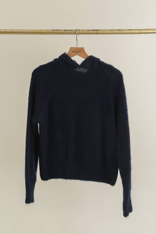 NAÏS PARIS - Wholesale Knit Sweater - Women's - Hoodie-style sweater in kid mohair and merino wool13