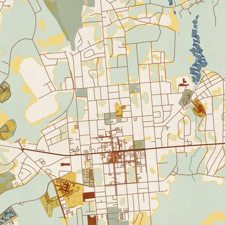 JACE.design - Wholesale Art Print - Camden SC Map Print Woodblock4