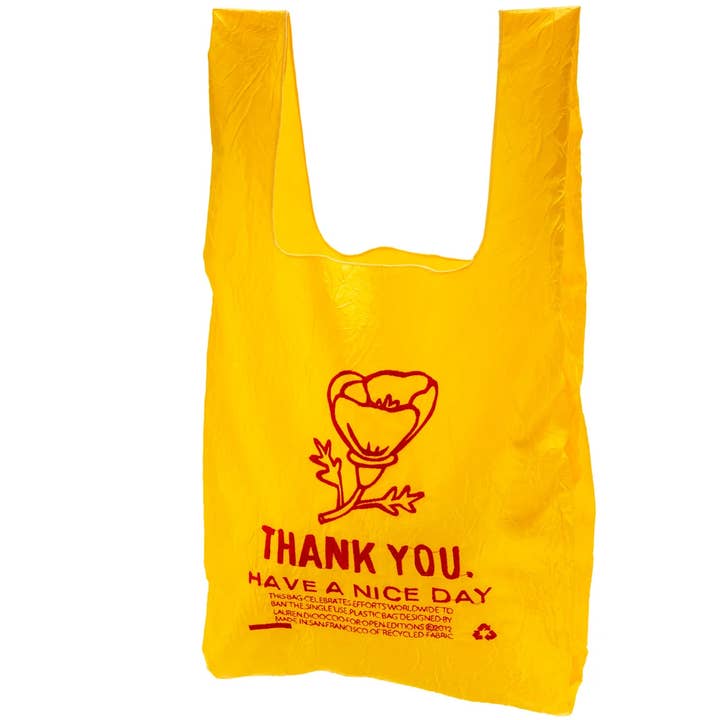 OPEN EDITIONS - Wholesale Tote Bag - Unisex - Thank You Tote // Poppy on Yellow // Lauren DiCioccio0