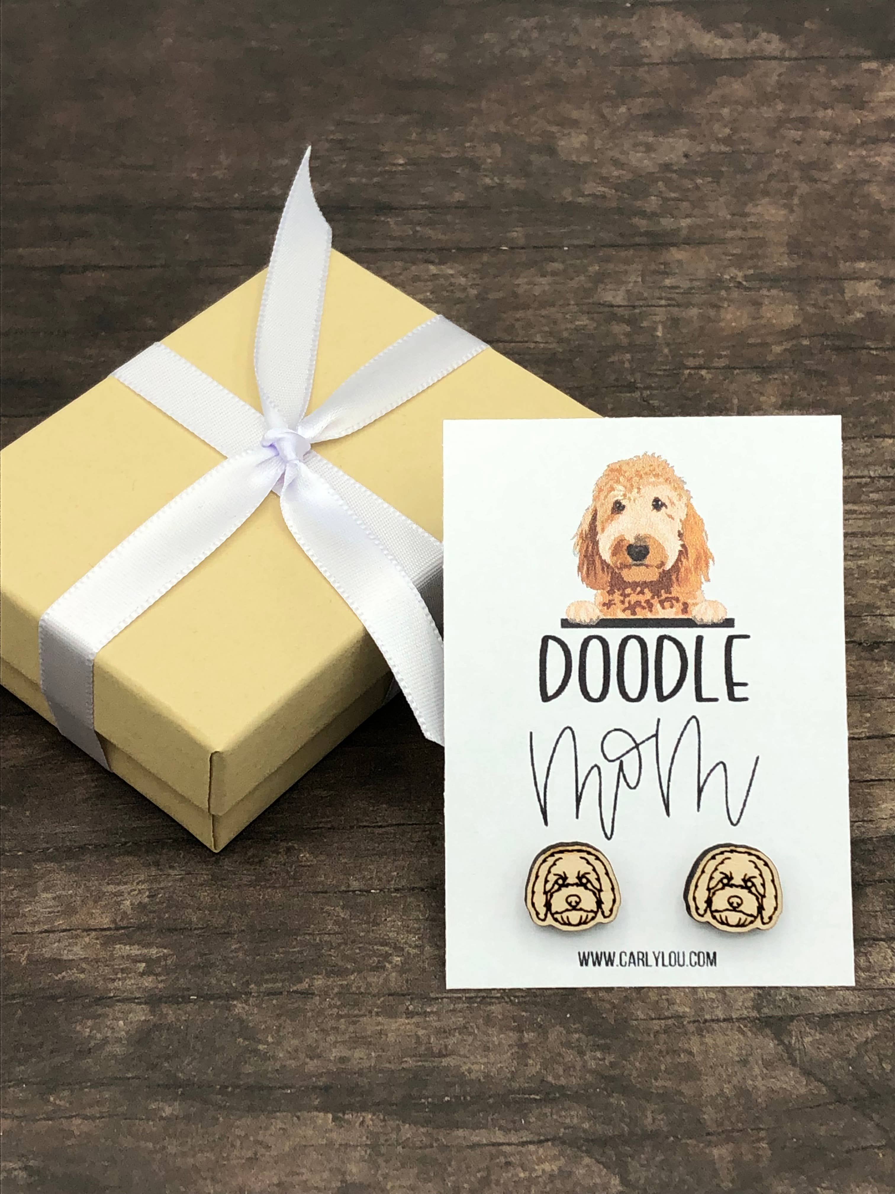 Carly Lou - Wholesale Stud/Post Earrings - Golden Doodle Earrings - Goldendoodle Mom Dog Earrings3