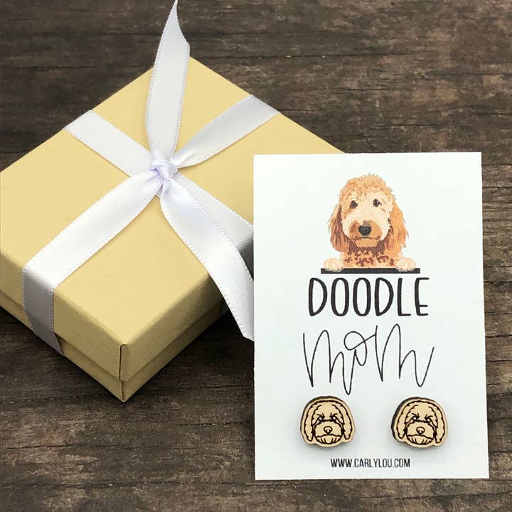 Carly Lou - Wholesale Stud/Post Earrings - Golden Doodle Earrings - Goldendoodle Mom Dog Earrings3