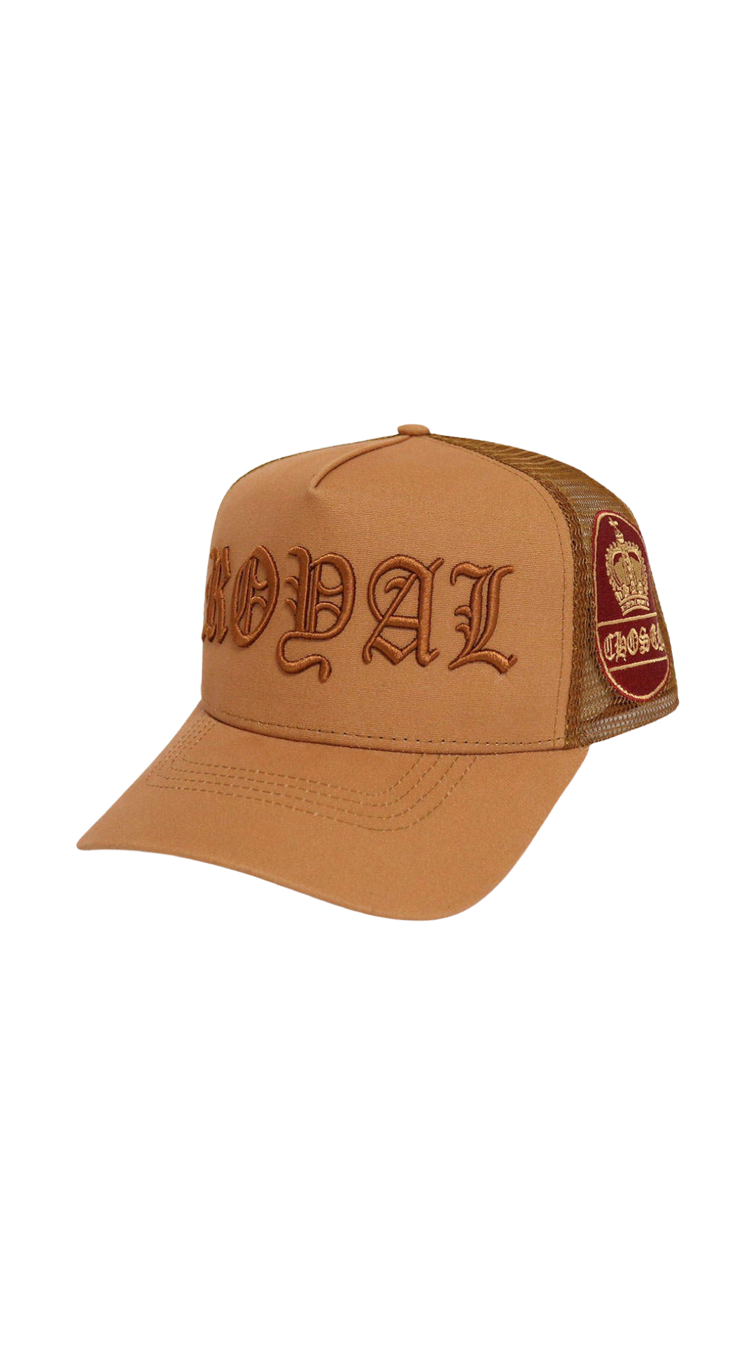 Solbrun „Royal“ Crown Truckerhat - Tan for engroshandel på Faire1