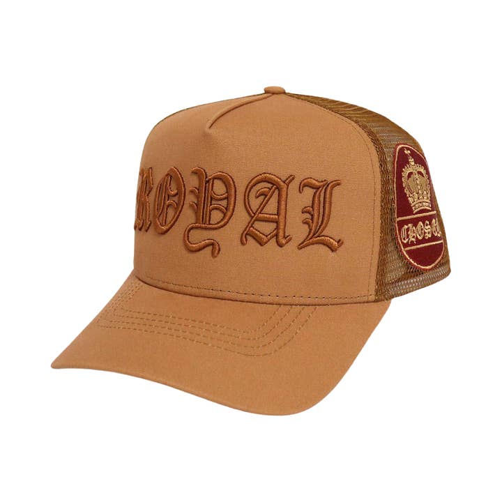 Solbrun „Royal“ Crown Truckerhat - Tan for engroshandel på Faire1