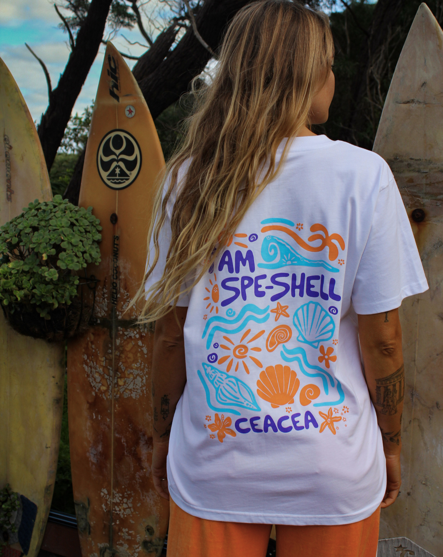 CEACEA SWIMWEAR, ACTIVEWEAR, KIDS SWIM - Vendita all'ingrosso Maglietta serigrafata - Donna - MAGLIETTA SPE-SHELL - BIANCA2