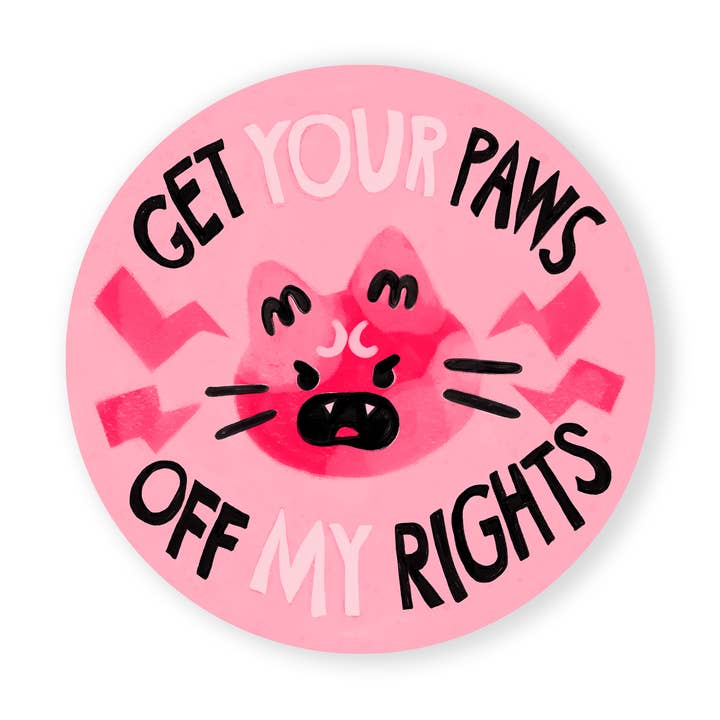 Paws Off My Rights Sticker for wholesale by The Stray Shop