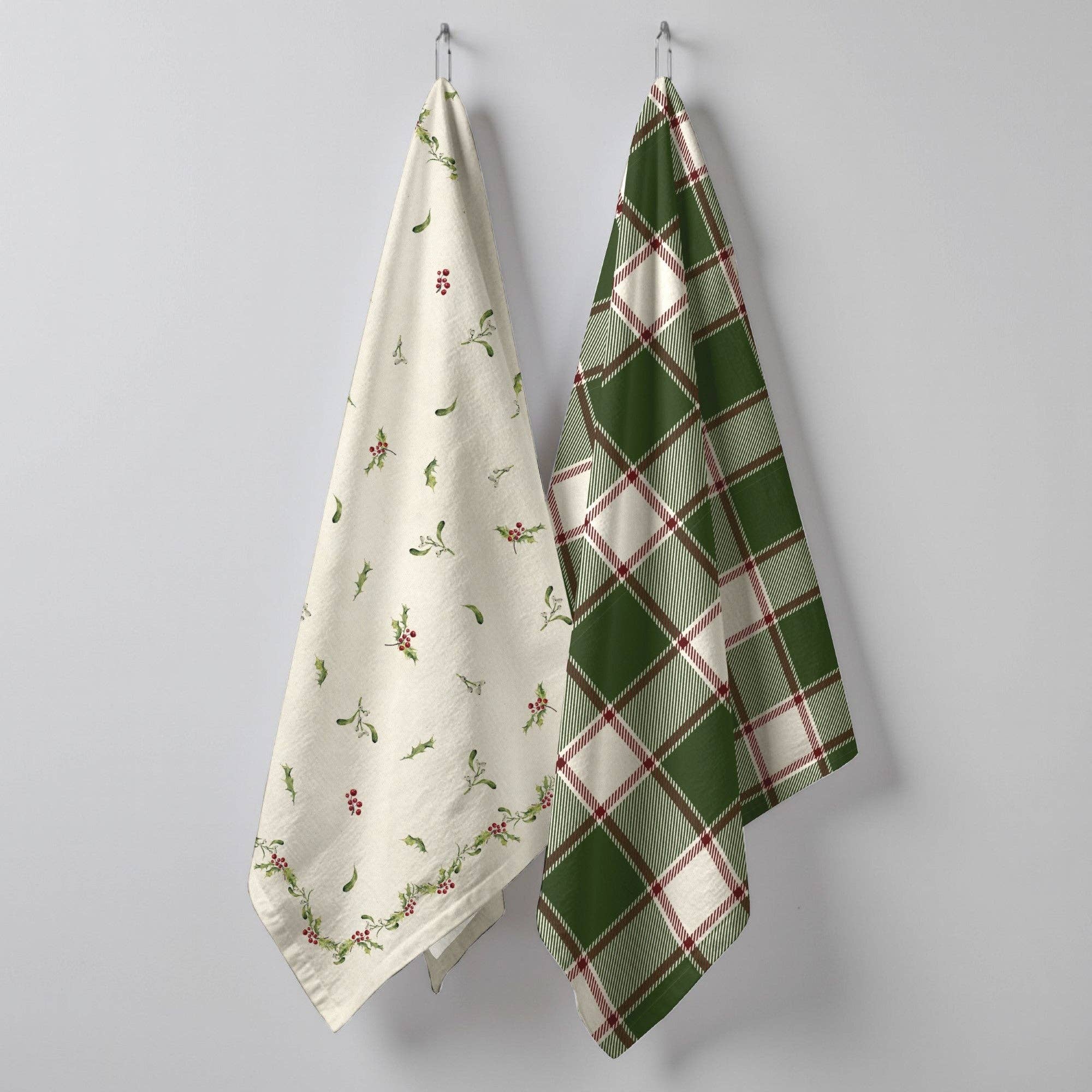 SG HOGAR - Wholesale Tea Towel - Pack of 2 Holly kitchen towels - Wish 110