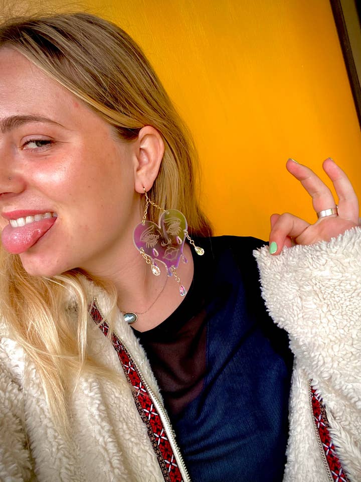 Iridescent Luna hearts for wholesale by Art By Avary