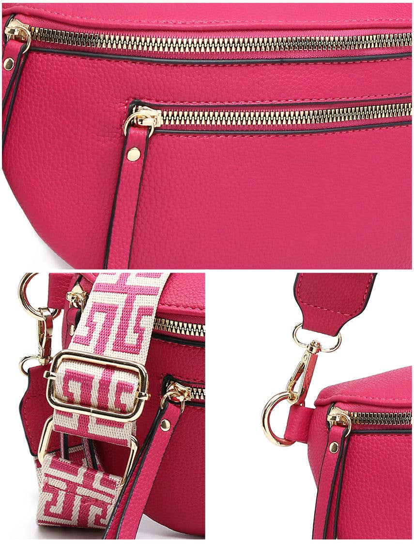 Papaya Fashion Ltd – wholesale Crossbody bag – Women's – B23003 Canvas Strap Sling Chest Bag with zip top sections11