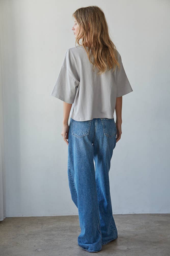 By Together - Wholesale Knit Top - Women's - L8688 | Knit Cotton Crew Neck Drop Shoulder Short Sleeve Top7