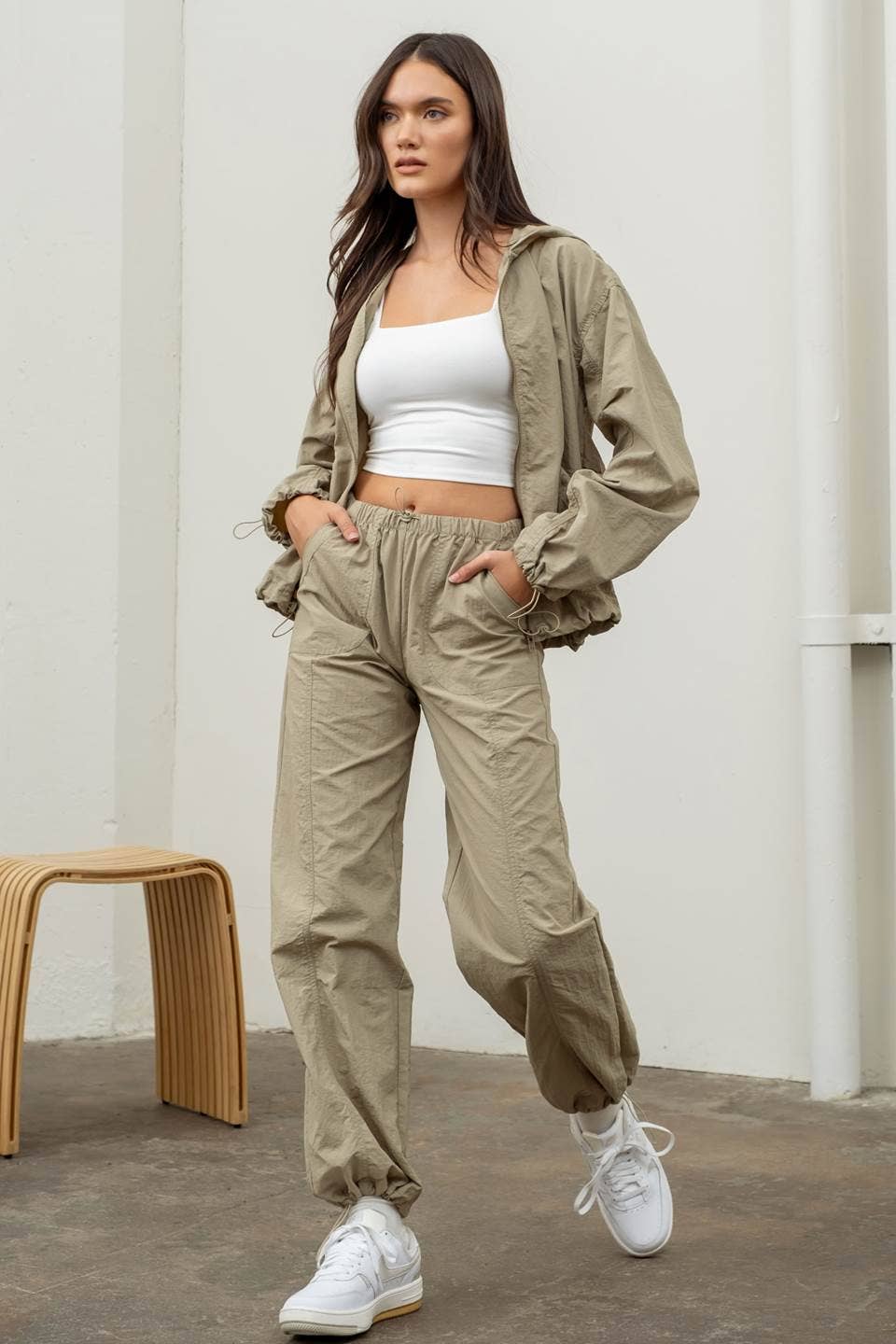 The Workshop Studio - Wholesale Jacket - Women's - ZIP UP DRAWSTRING HOODED JACKET13