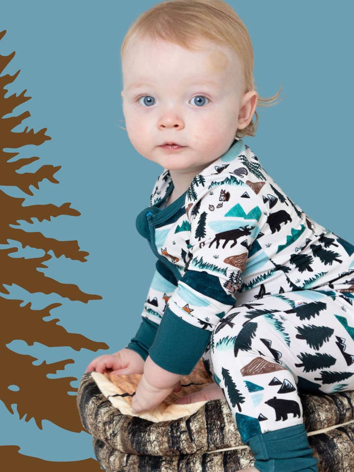 Bird & Bean® - Wholesale Sleepsuit - Baby - Baby Bamboo Pajamas - Bamboo Sleeper - Into The Wild2