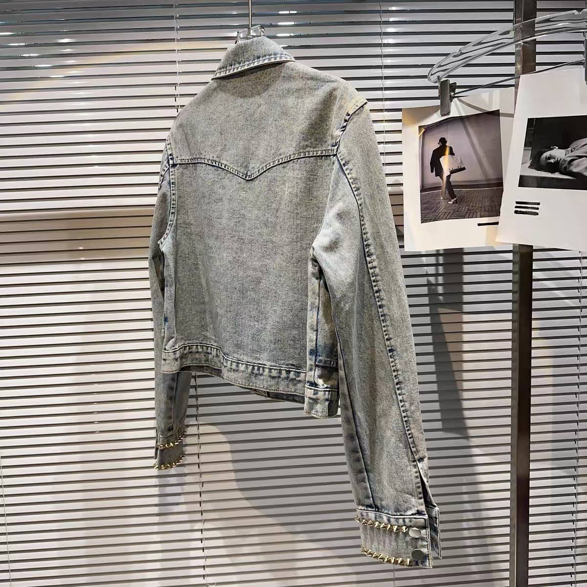 Productseeker – Engroshandel Denimjakke - Dame – JK026 farverig denimjakke med ædelsten6