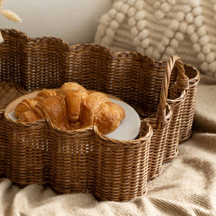 Hastshilp - Wholesale Decorative Tray - Big Wavy Tray (Teak Stained)4