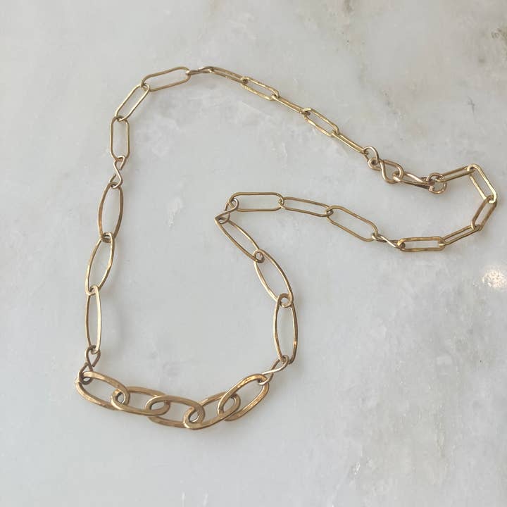mixed gold chain necklace for wholesale by Emily Gibbons Jewelry