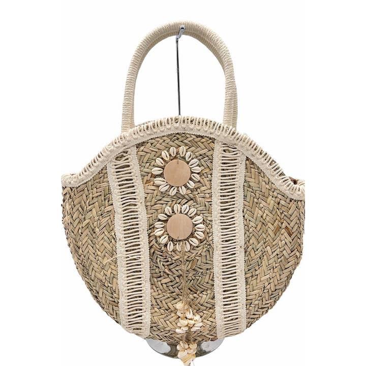 BG045 Borsa rotonda con conchiglie a forma di fiore Loowie per la vendita all'ingrosso da parte di LOOWIE