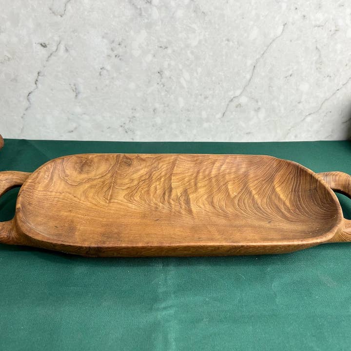 Tuckahoe Hardwoods - Wholesale Decorative Tray - Salvaged Teak Root Rustic Handled Tray - Large11
