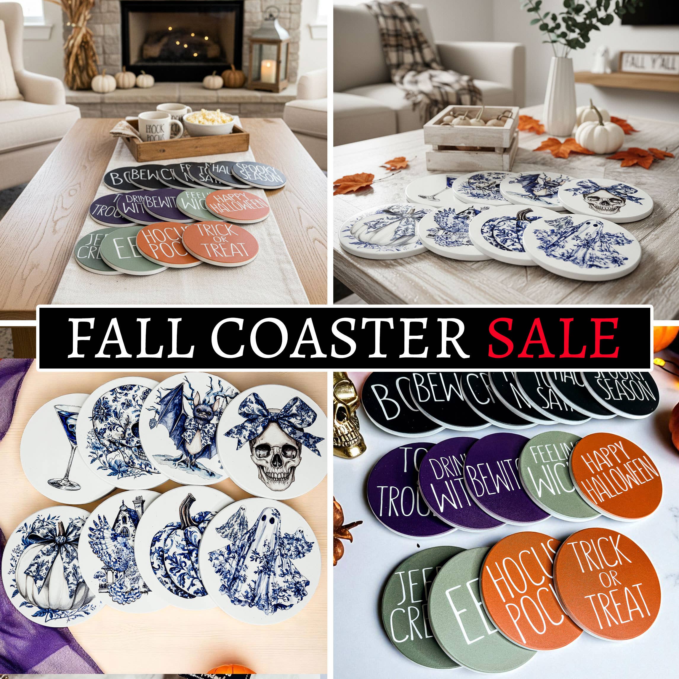 Gia Roma - Wholesale Coasters - Sale - Fall & Halloween Ceramic Coaster Sets Unique & Chic56