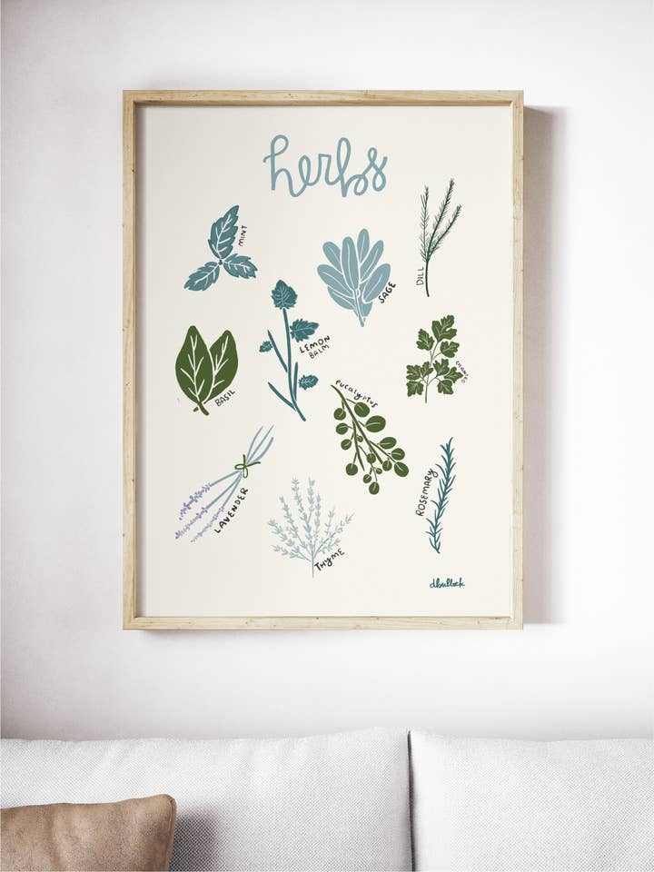 Herbs Print for wholesale by Daley Kaye Studio