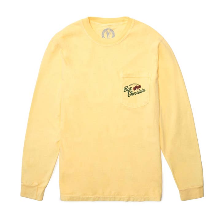 Boston Scally The Box Of Chocolates Langærmet T-Shirt - Vintage Gul for engroshandel hos Boston Scally