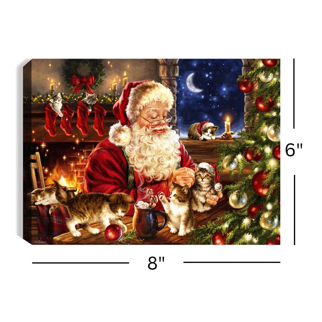 Glow Decor - Wholesale Christmas Decoration - Santa's Furry Friends 8x6 Lighted Tabletop Canvas3