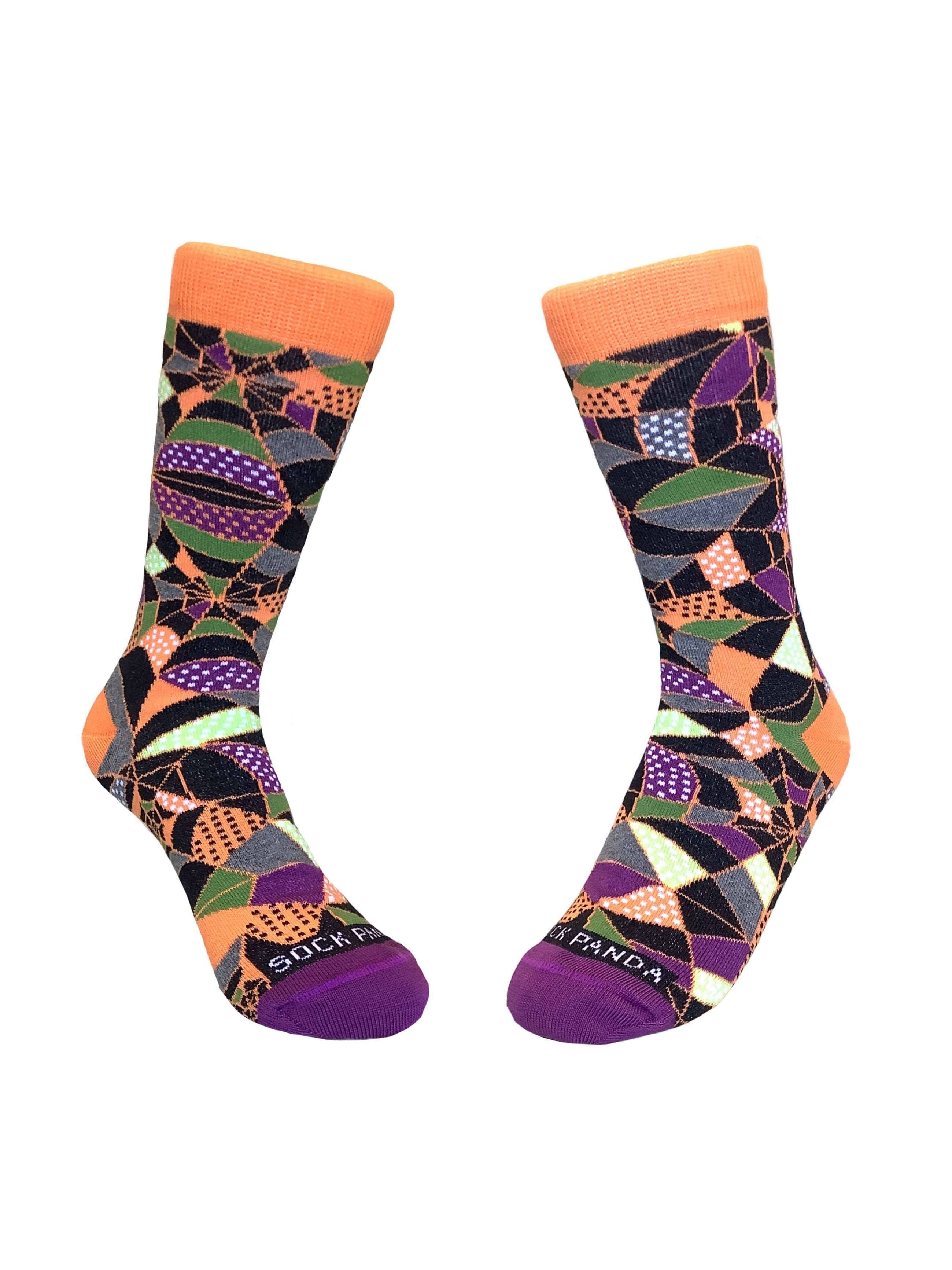 Sock Panda - Wholesale Socks – Unisex - Colorful Spiderweb Pattern Socks from the Sock Panda (Adult