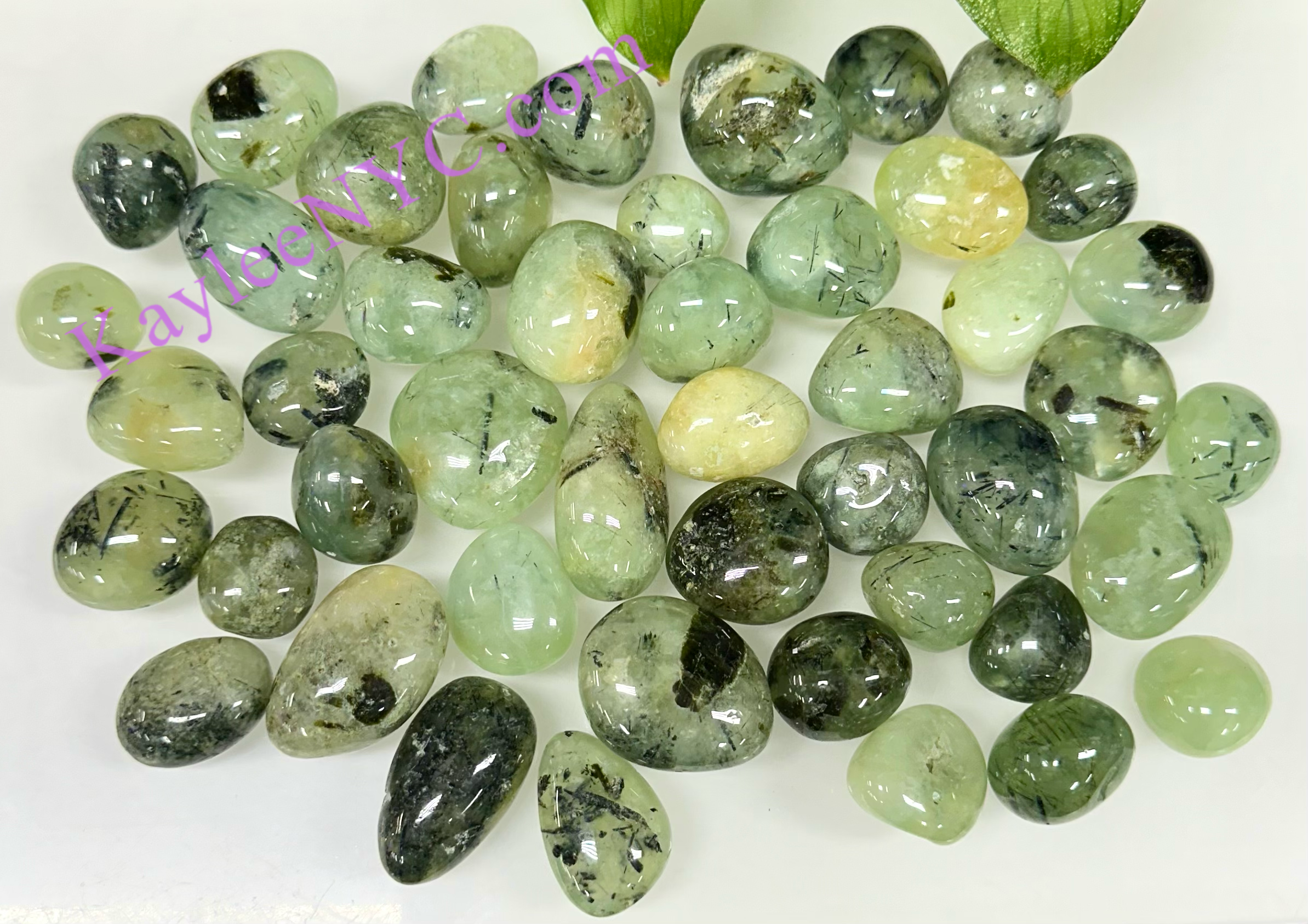 KayleeNYC - Wholesale Spiritual Stone/Crystal - 2 Lbs Natural Prehnite Tumble Healing Energy0