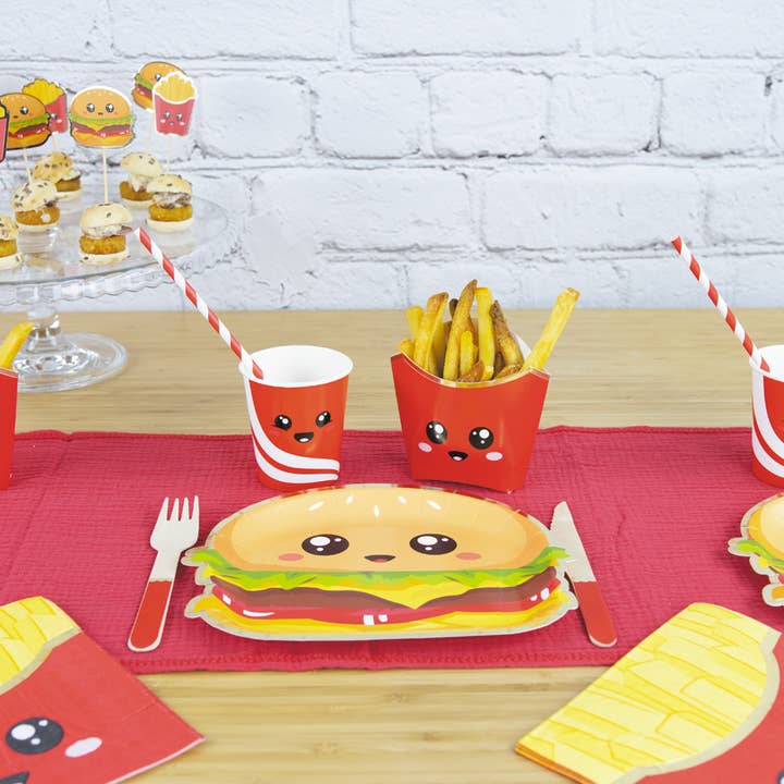 Tim&Puce Factory - Wholesale Disposable Plate - SALTY JUNK FOOD 23CM BURGER PLATES X 82
